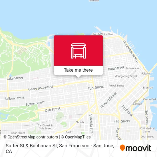 Sutter St & Buchanan St map