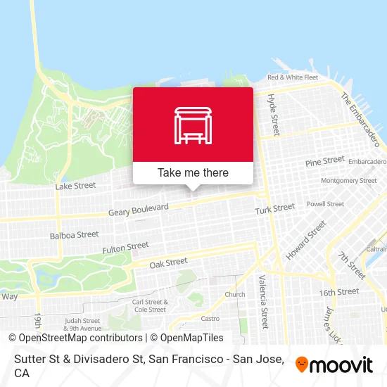 Sutter St & Divisadero St map