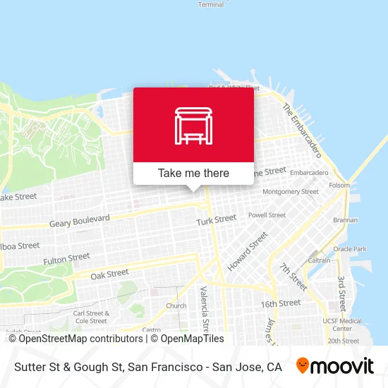 Sutter St & Gough St map