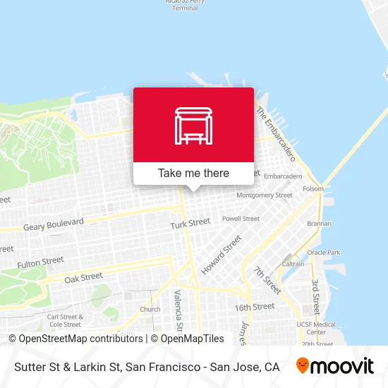 Sutter St & Larkin St map