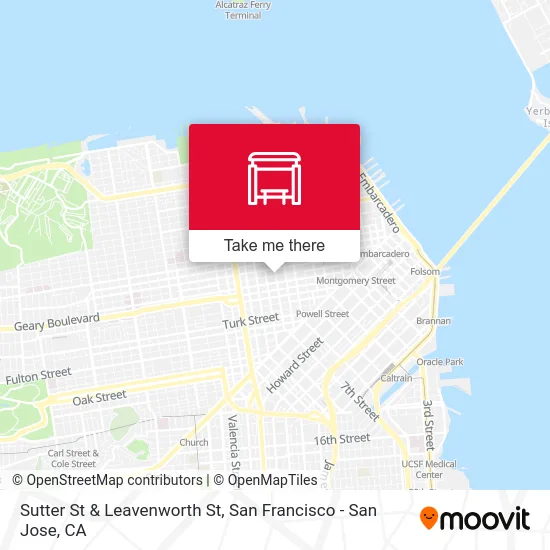 Sutter St & Leavenworth St map