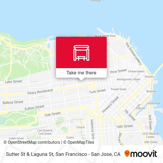 Sutter St & Laguna St map