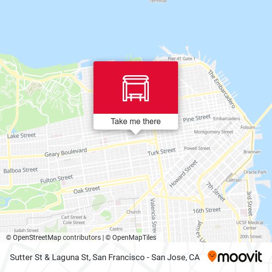 Sutter St & Laguna St map