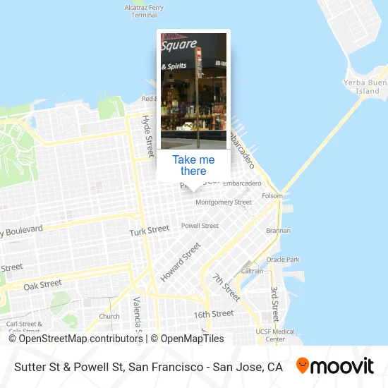 Sutter St & Powell St map