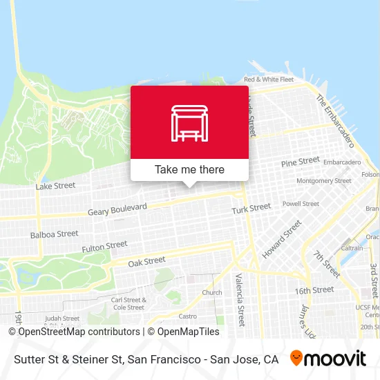 Sutter St & Steiner St map