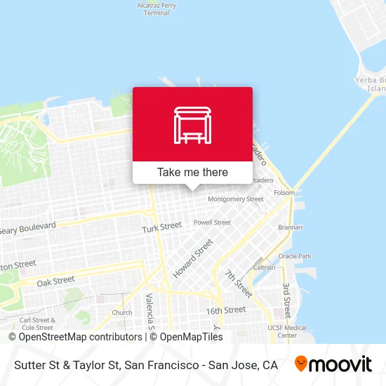 Sutter St & Taylor St map
