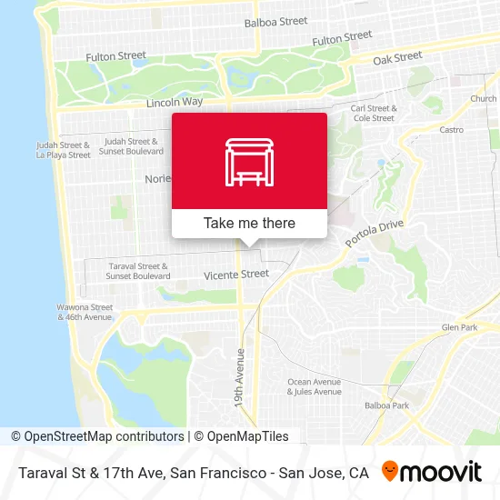 Taraval St & 17th Ave map
