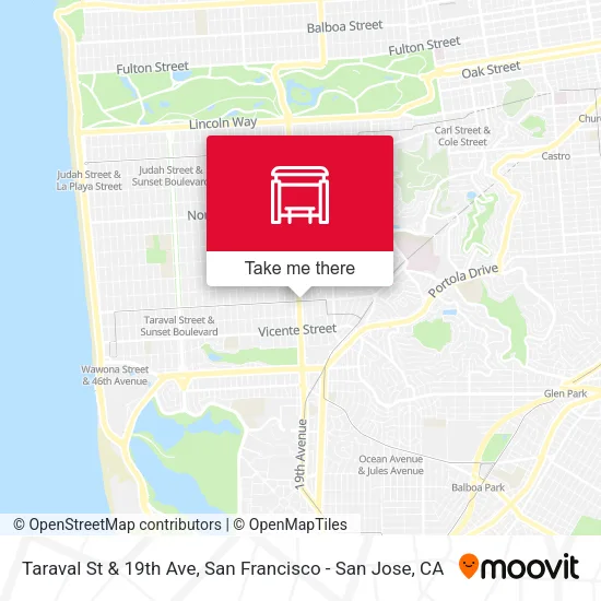Taraval St & 19th Ave map