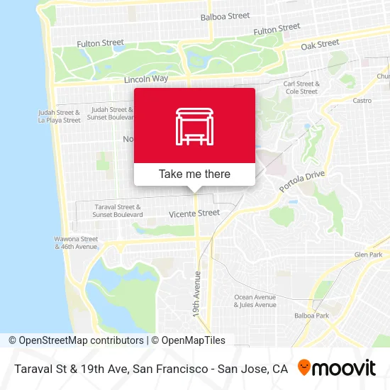 Taraval St & 19th Ave map