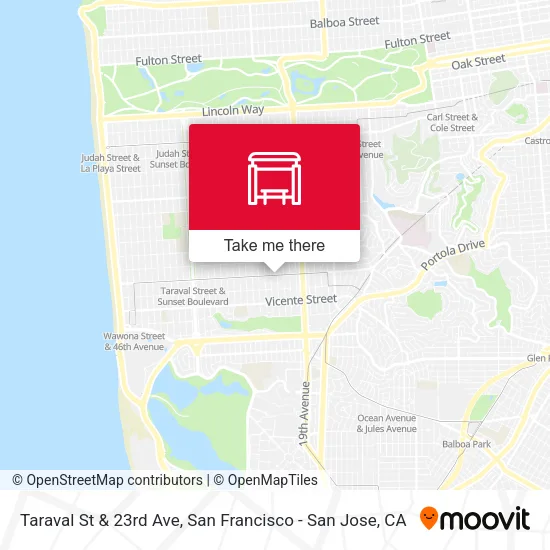 Taraval St & 23rd Ave map