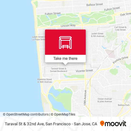 Taraval St & 32nd Ave map