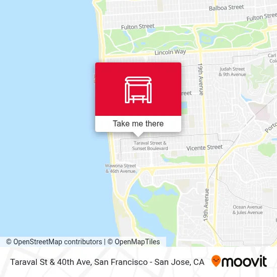 Taraval St & 40th Ave map