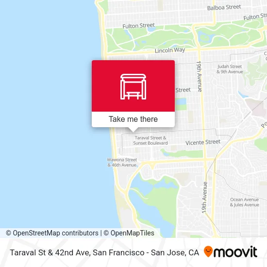 Taraval St & 42nd Ave map