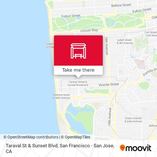 Taraval St & Sunset Blvd map