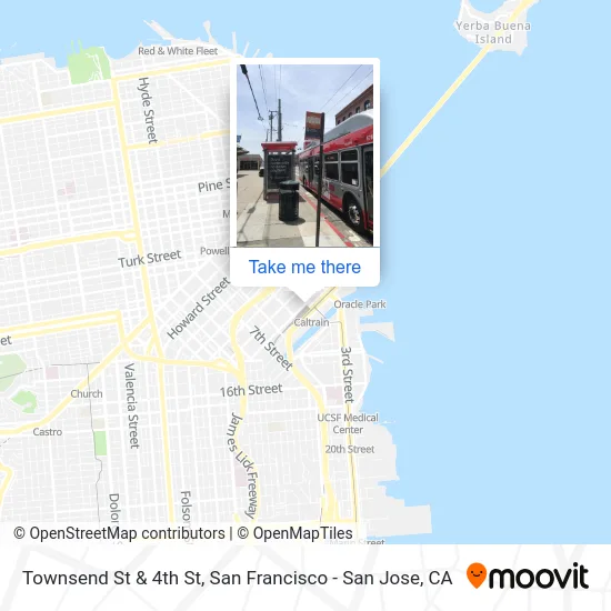Townsend St & 4th St map