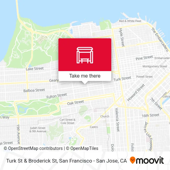 Turk St & Broderick St map