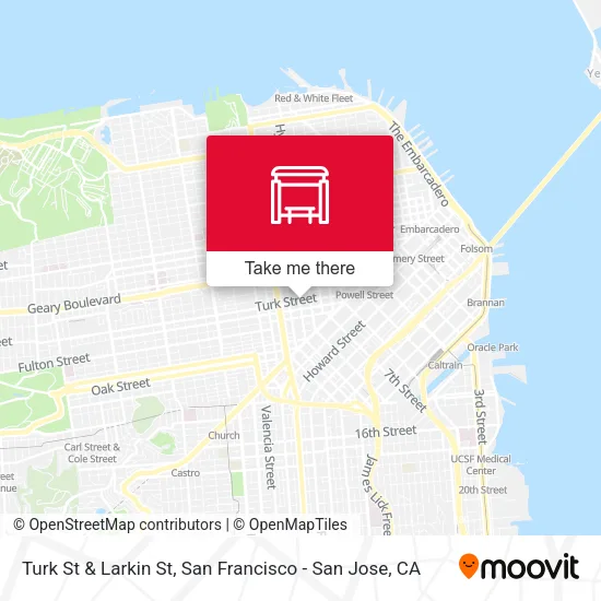 Turk St & Larkin St map