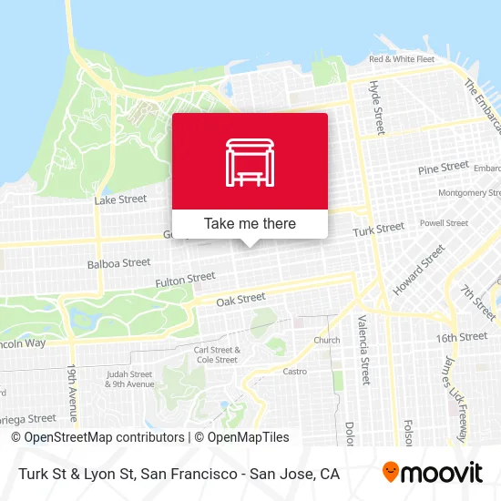 Turk St & Lyon St map