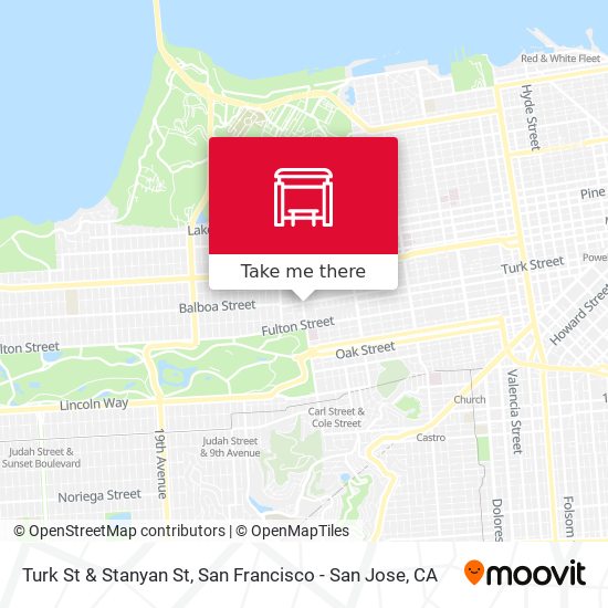 Turk St & Stanyan St map