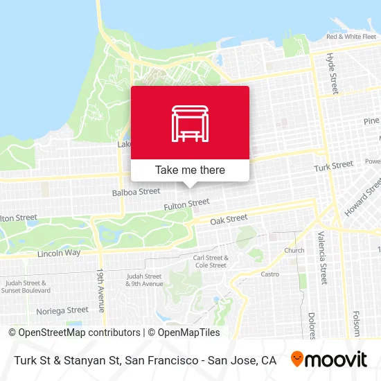 Turk St & Stanyan St map