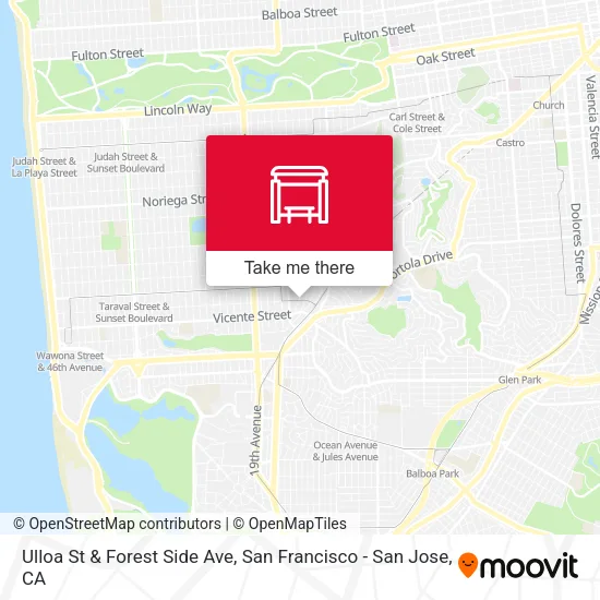 Ulloa St & Forest Side Ave map