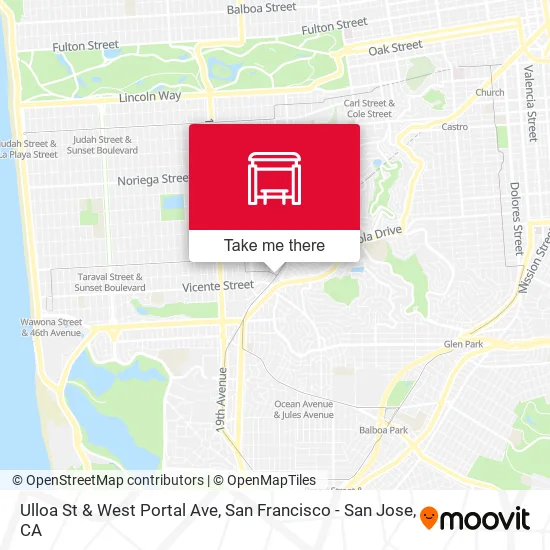 Mapa de Ulloa St & West Portal Ave