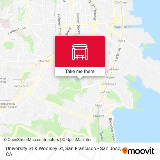 University St & Woolsey St map