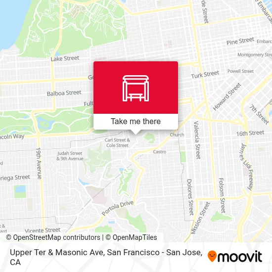 Upper Ter & Masonic Ave map