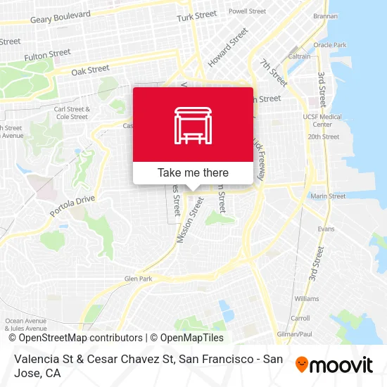 Valencia St & Cesar Chavez St map