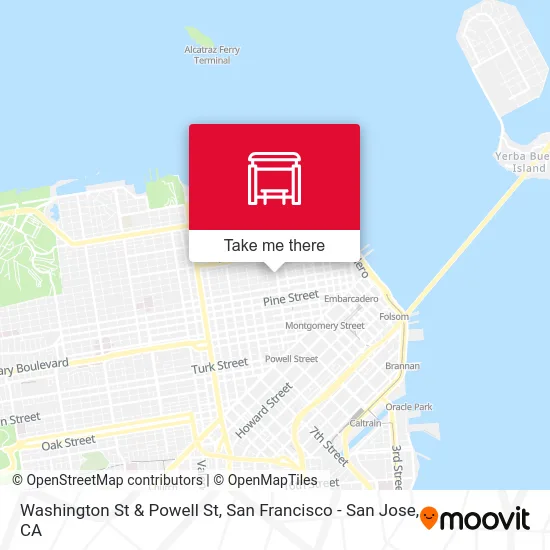 Washington St & Powell St map