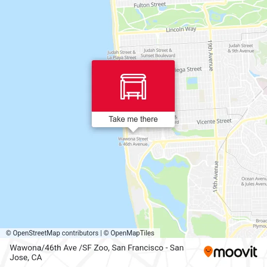 Mapa de Wawona/46th Ave /SF Zoo