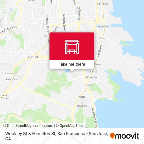 Woolsey St & Hamilton St map