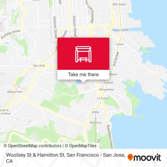 Woolsey St & Hamilton St map