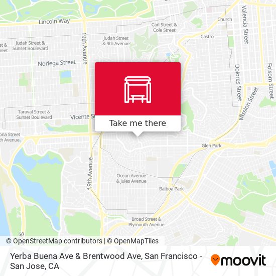 Yerba Buena Ave & Brentwood Ave map