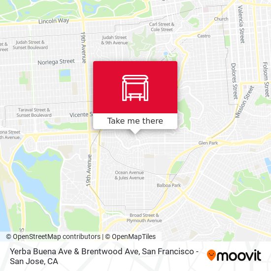 Yerba Buena Ave & Brentwood Ave map