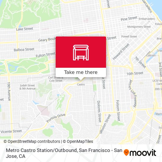 Mapa de Metro Castro Station/Outbound