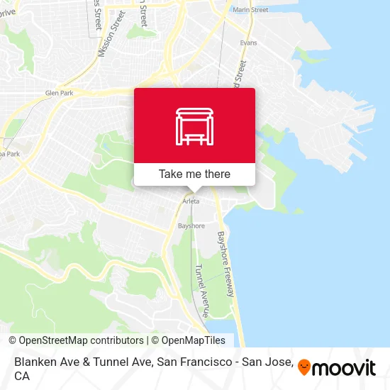 Mapa de Blanken Ave & Tunnel Ave