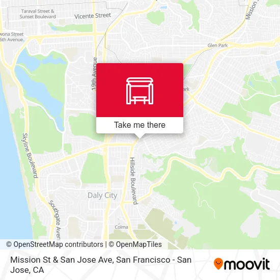 Mapa de Mission St & San Jose Ave