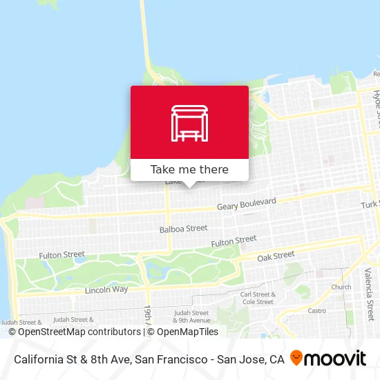 California St & 8th Ave map
