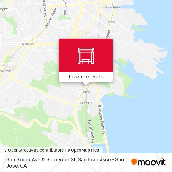 San Bruno Ave & Somerset St map