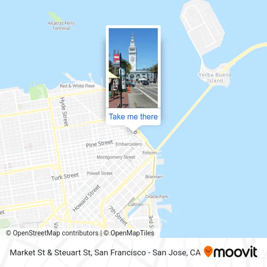 Market St & Steuart St map