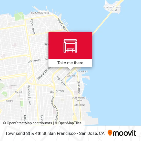 Townsend St & 4th St map