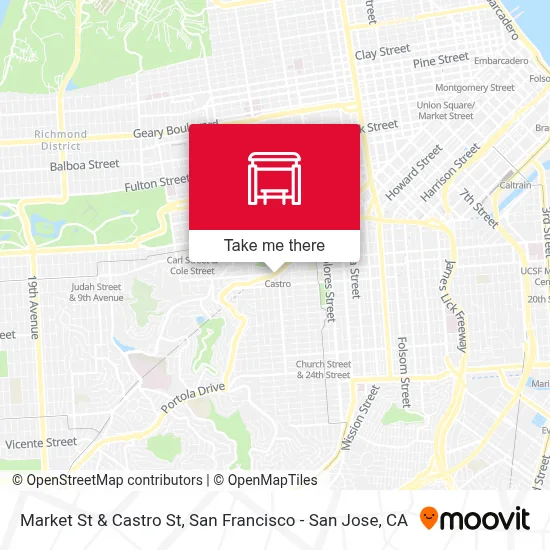 Market St & Castro St map