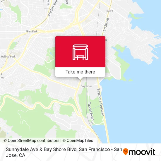 Mapa de Sunnydale Ave & Bay Shore Blvd