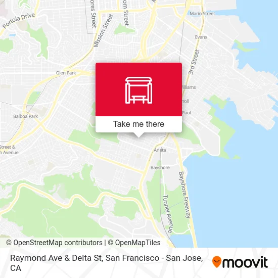 Raymond Ave & Delta St map