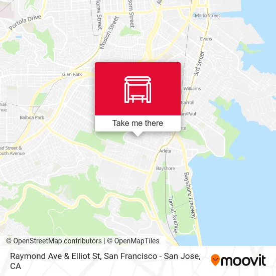 Raymond Ave & Elliot St map