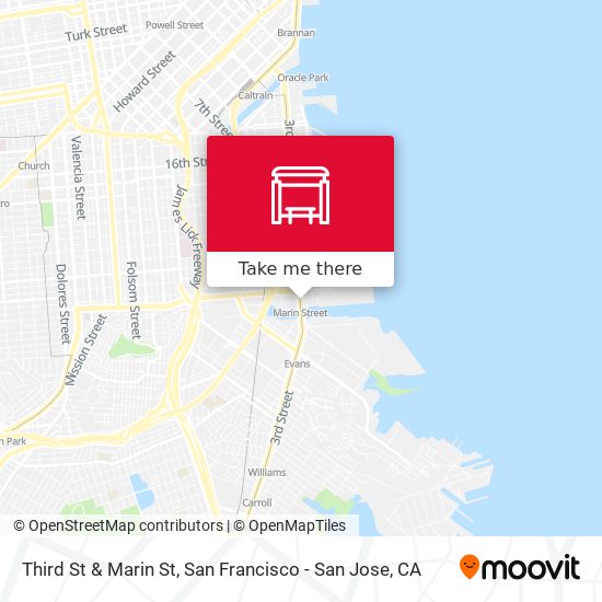 Third St & Marin St map