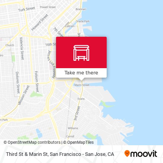 Third St & Marin St map
