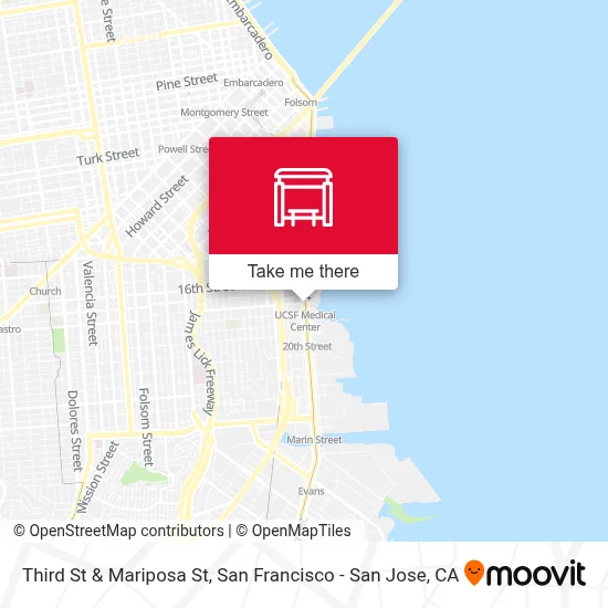 Third St & Mariposa St map
