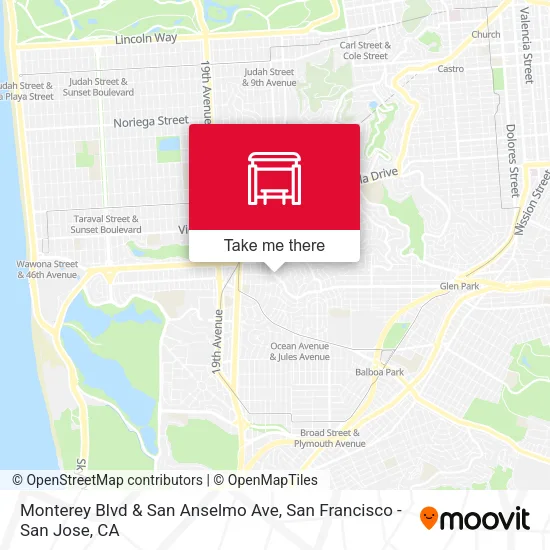Monterey Blvd & San Anselmo Ave map